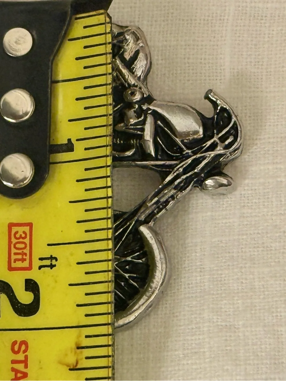 Vintage 80s Chopper Motorcycle Heavy Pewter Pin 2